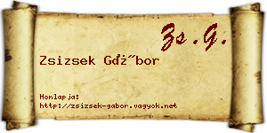 Zsizsek Gábor névjegykártya